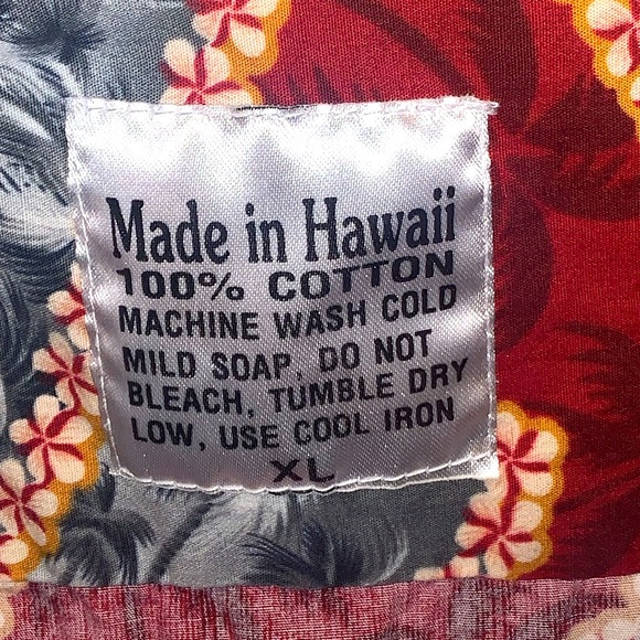 🎁Like New Vintage Made in Hawaii Men's Red/Blue/Wh 100% Cotton Hawaian Shirt XL - Picture 3 of 7